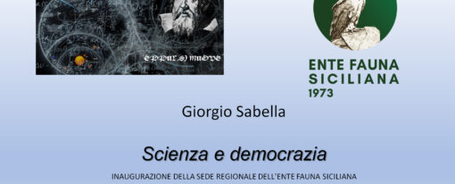 Noto – “Scienza e Democrazia”, conferenza del Presidente di Ente Fauna Siciliana.