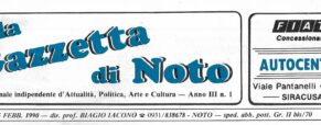 Sfogliando…rileggiamo da “La Gazzetta di Noto” del Genn/Febbraio 1990