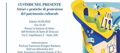 Noto: Attività dell’Archivio di Stato…